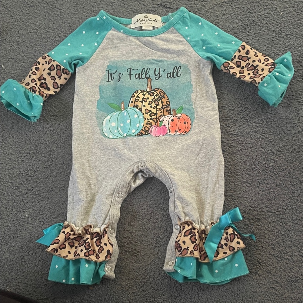 ITS FALL YALL LEOPARD TEAL ONE PIECE